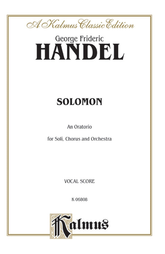 Handel - Solomon (Abridged Version) - Vocal Score
