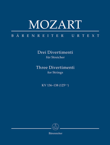 Baerenreiter - 3 Divertimenti for String Quartet or String Orchestra - Study Score