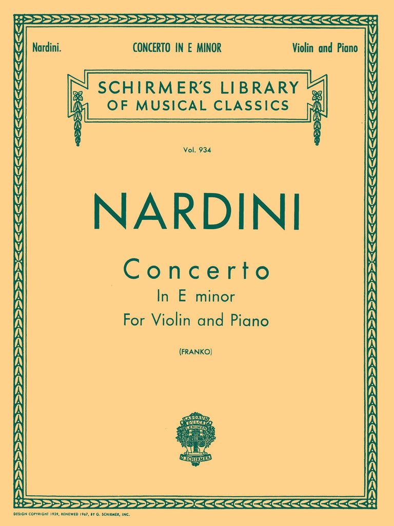 Nardini - Concerto in E - Violin and Piano