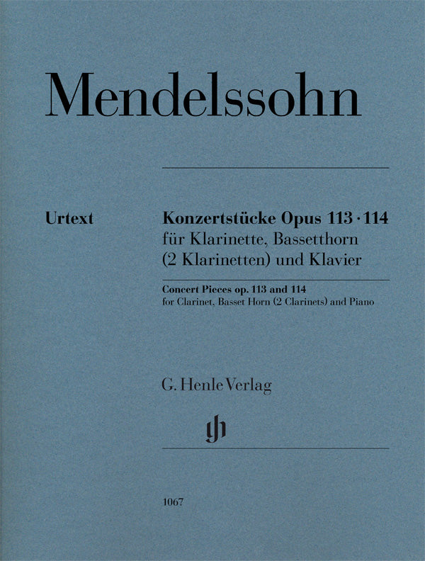 Mendelssohn, ed. Heidlberger - Concert Pieces, Ops. 113 and 114 - Clarinet, Basset Horn (or Clarinet), and Piano