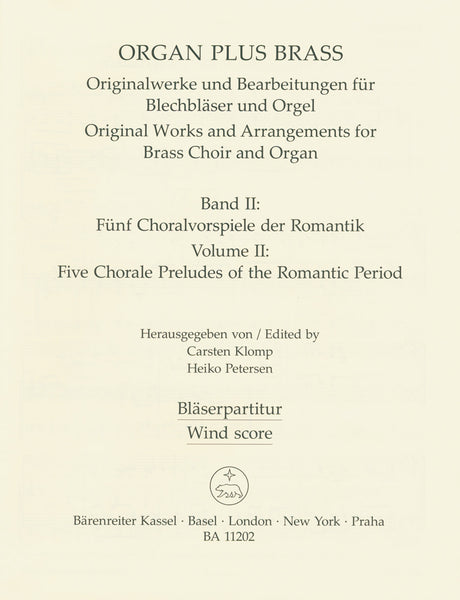 Klomp and Petersen, eds. - Organ Plus Brass Vol. 2 - Organ and Instrument