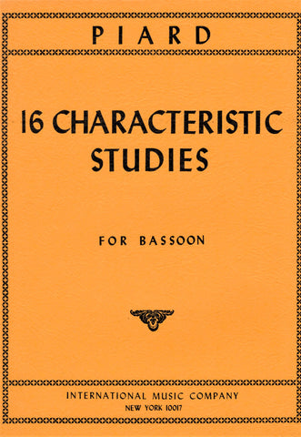 Piard – 16 Characteristic Studies – Bassoon Method