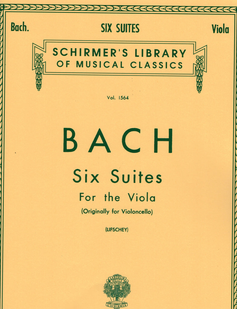 Bach, ed. Lifschey - 6 Suites for Cello transcibed for Viola - Viola