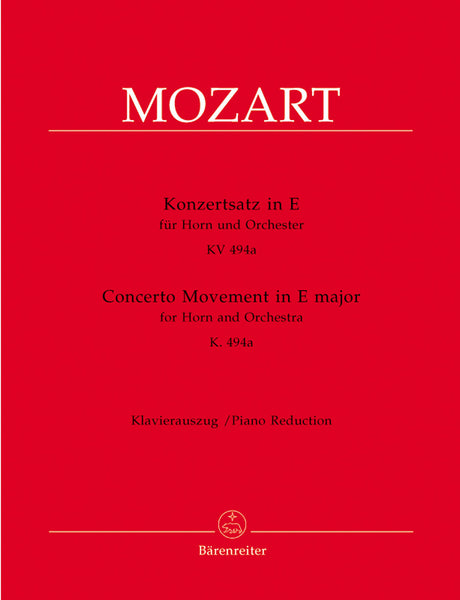 Mozart - Concerto Movement in E Major, K. 494A - Horn and Piano
