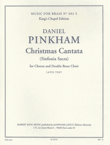 Pinkham - Christmas Cantata - Mixed Choir and Brass Choir