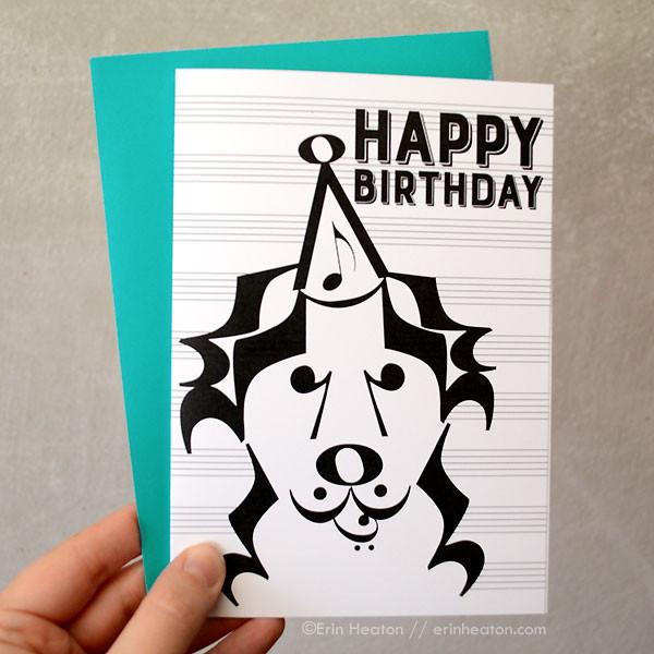 Banjo Dog Birthday Card