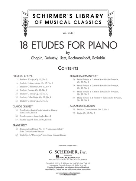 Various – 18 Etudes for Piano – Piano