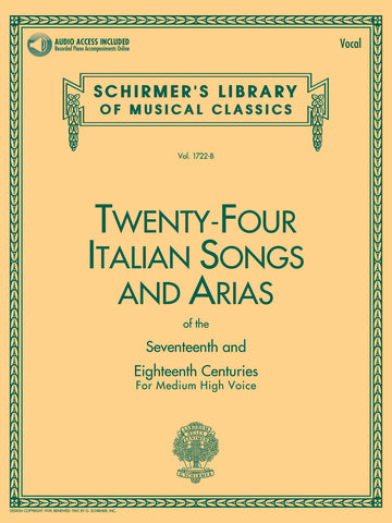 Various - 24 Italian Songs and Arias of the 17th and 18th Centuries (w/Audio Access) - Medium/High Voice and Piano