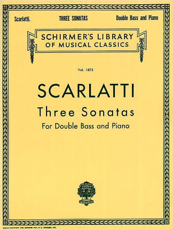 Scarlatti, ed. Drew - Three Sonatas - Contrabass and Piano