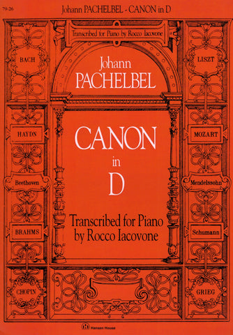 Pachelbel, arr. Iacovone – Canon in D – Piano