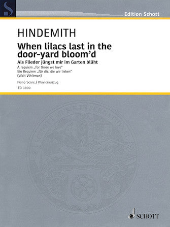 Hindemith - When Lilacs Last in the Door-Yard Bloom'd - Vocal Score