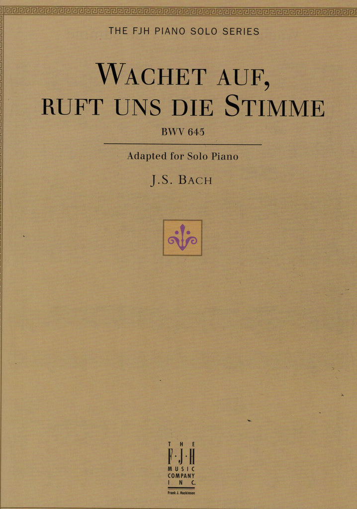 Bach, arr. McLean – Wachet Auf, Ruft uns die Stimme, BWV 645 – Piano