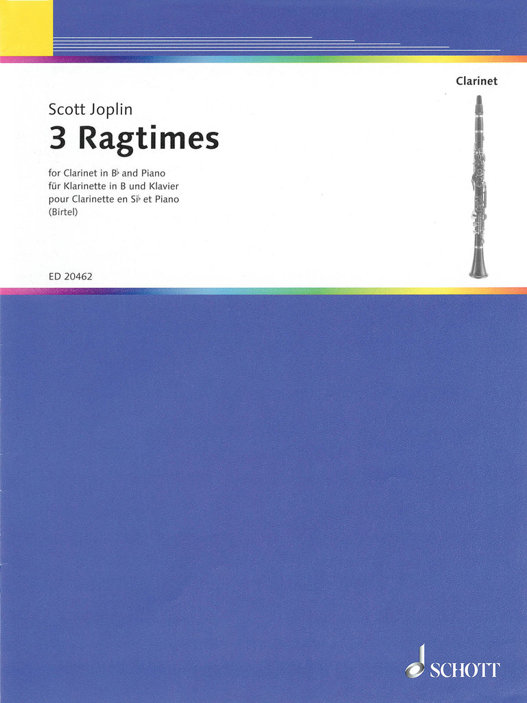 Joplin, arr. Birtel – 3 Ragtimes – Clarinet and Piano