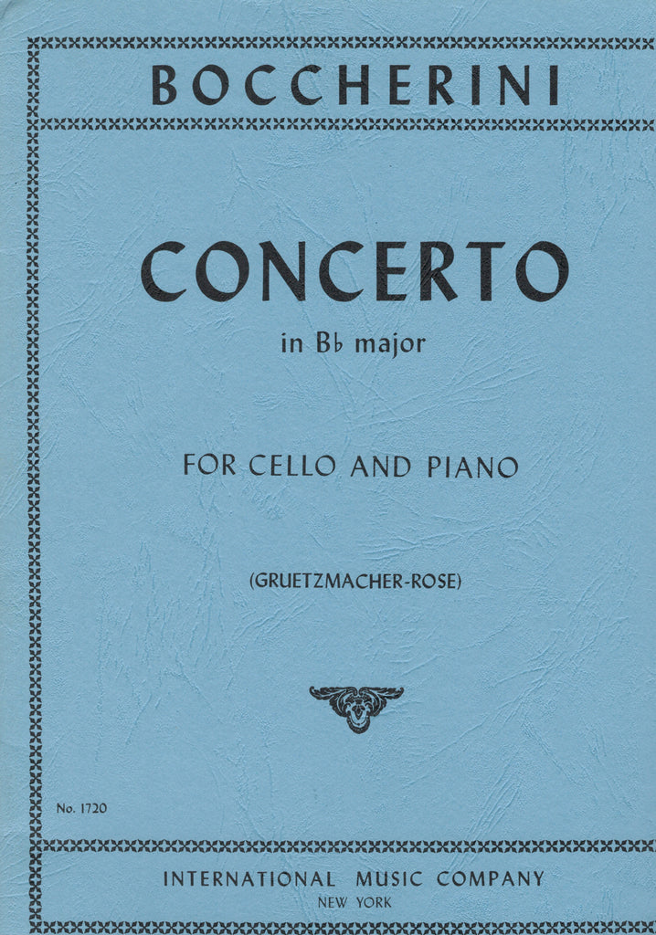 Boccherini, eds. Gruetzmacher and Rose - Concerto in B-flat  Major - Cello and Piano