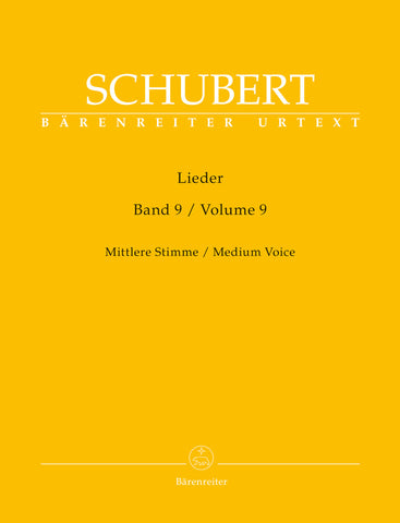 Schubert, ed. Durr – Lieder, Vol. 9 – Medium Voice and Piano