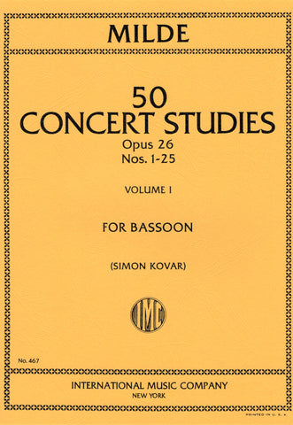 Milde, ed. Kovar – 50 Concert Studies, Op. 26/1-25 – Bassoon Method