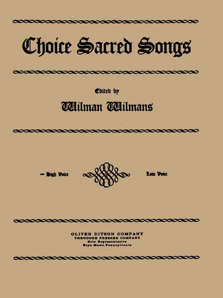 ed. Wilmans - Choice Sacred Songs - High Voice