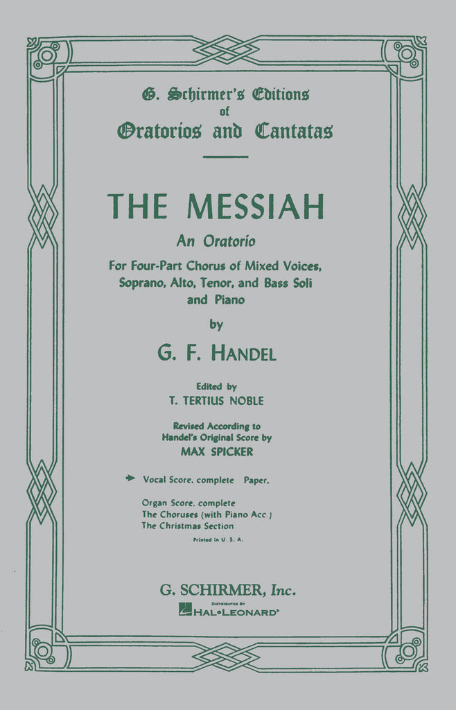 Handel, eds. Noble and Spicker - The Messiah (1741) - Vocal Score