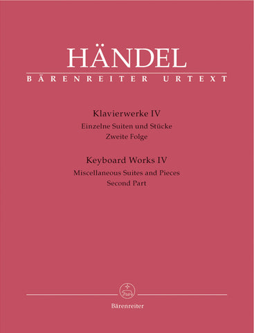 Handel, ed. Best – Keyboard Works IV (MIscellaneous Suites and Pieces) – Piano