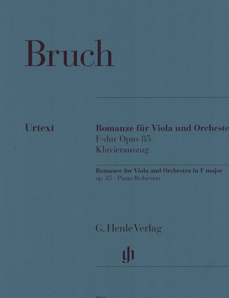 Bruch, ed./fin. Weber - Romance for Viola and Orchestra in F Major, Op. 85 - Viola and Piano