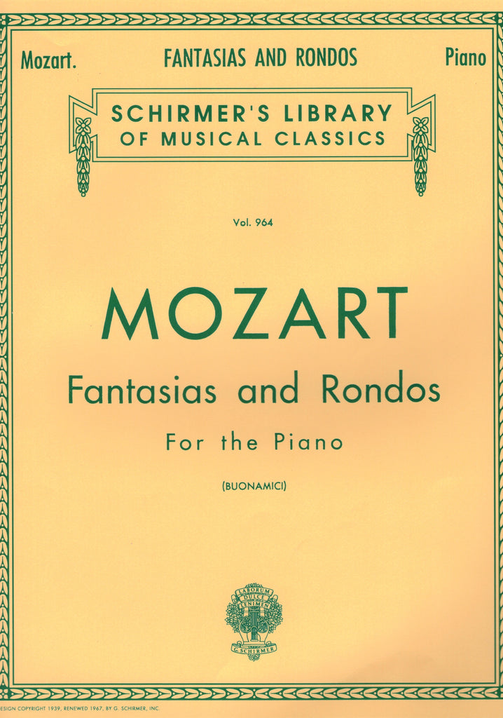 Mozart, ed. Buonamici – Fantasias and Rondos – Piano