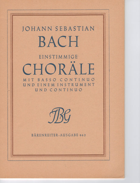 Bach, ed. Reinhart - Einstimmige Chorale, Vol. 1 - Voice and Instrument
