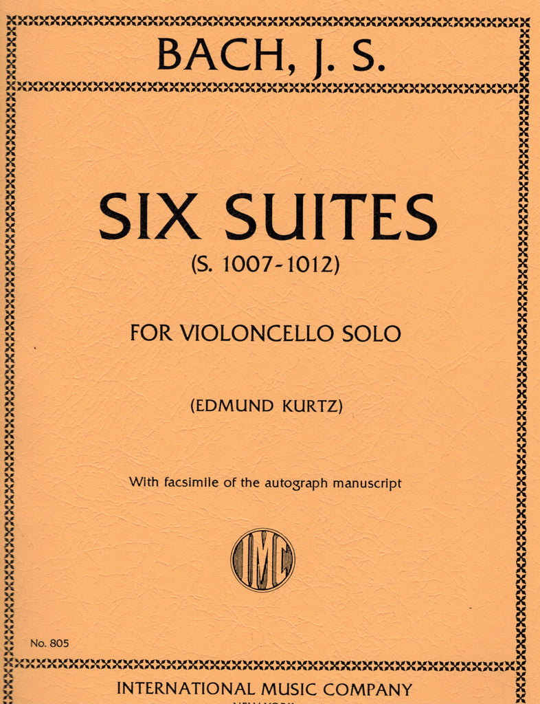 Bach, ed. Kurtz - 6 Suites (w/facsimile) - Cello Solo