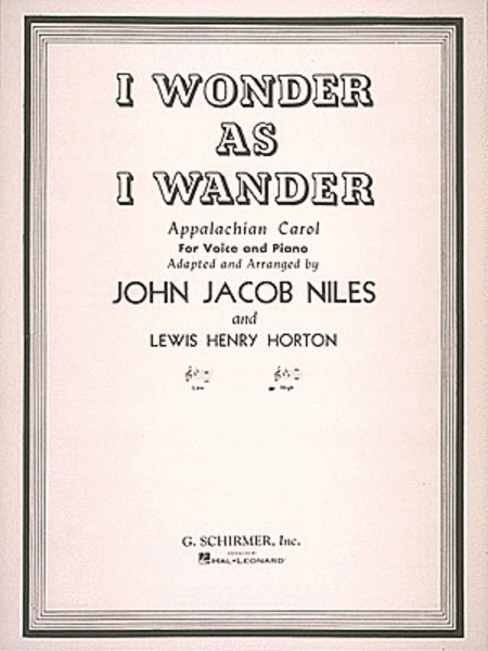 Niles, arr. Horton - I Wonder As I Wander (C Minor) - High Voice and Piano