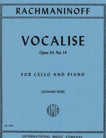 Rachmaninoff, ed. Rose - Vocalise, Op. 34, No. 14 - Cello and Piano