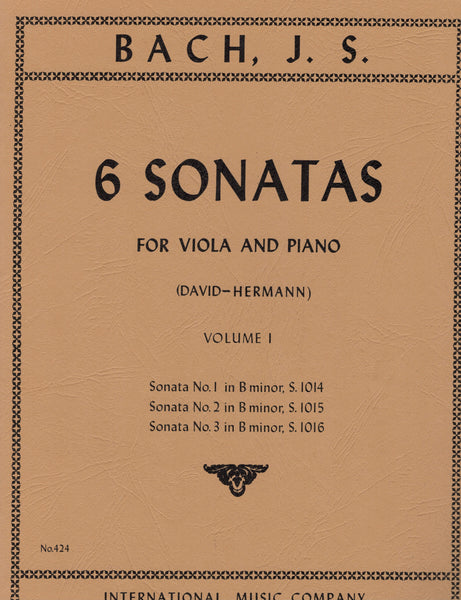 Bach, eds. David and Hermann - Six Sonatas, Vol. 1 - Viola and Piano