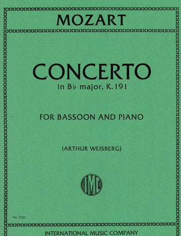 Mozart, ed. Weisberg – Concerto in Bb Major, K. 191 – Bassoon and Piano