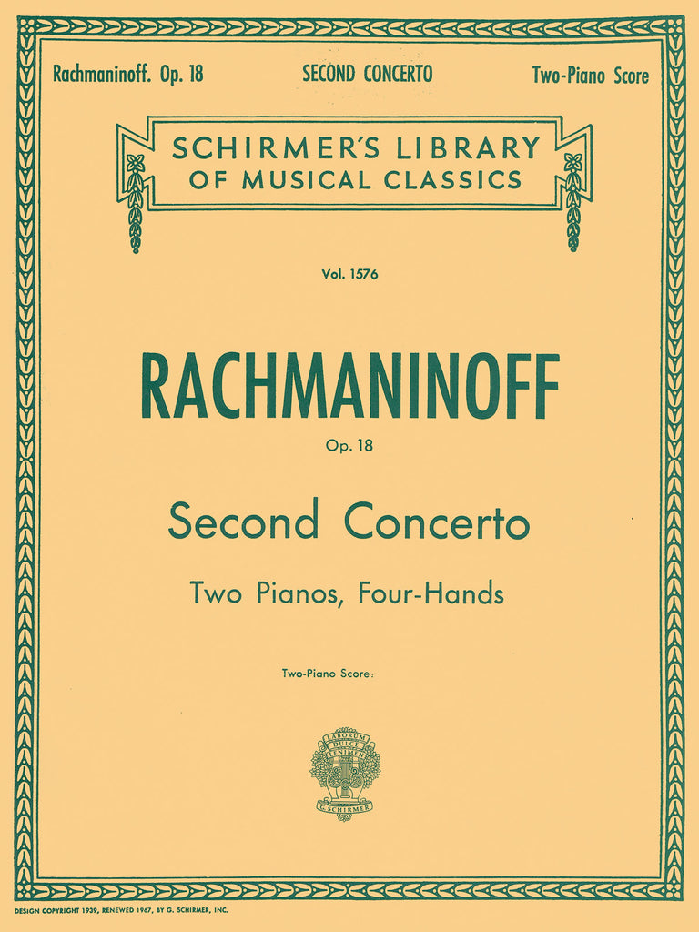 Rachmaninoff – Concerto No. 2 in C Minor, Op. 18 – Two-Piano Score