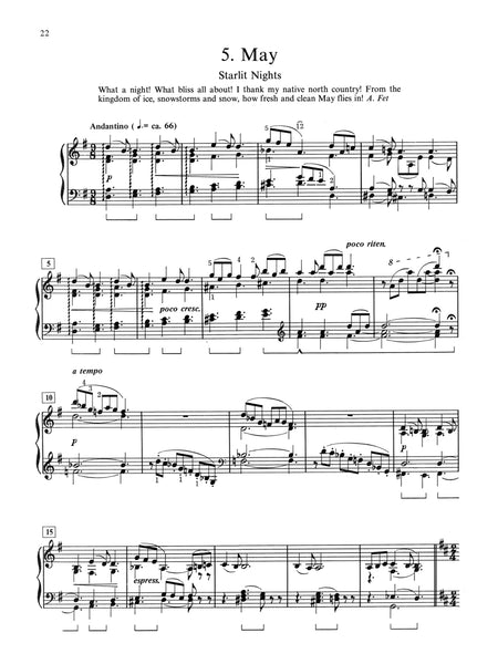 Tchaikovsky, ed. Hinson – The Seasons, Op. 37b – Piano
