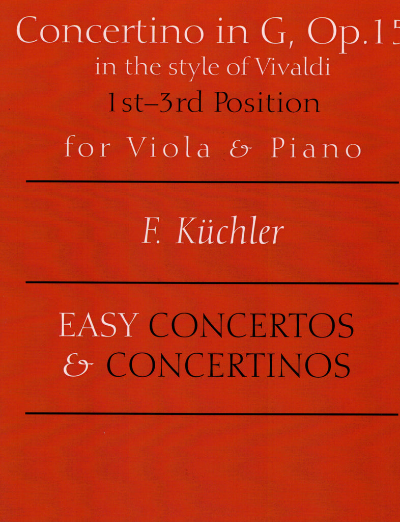 Kuchler, tr. Arnold - Concertino in G Major, Op. 15 - Viola and Piano
