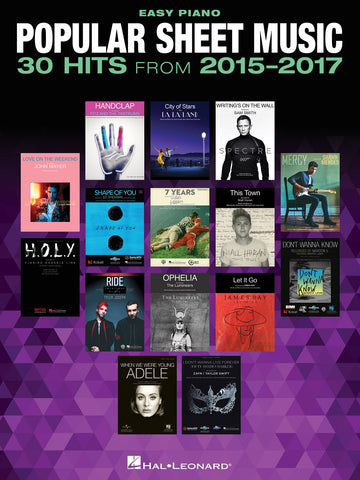 Various - Popular Sheet Music: 30 Hits from 2015 - 2017 - Easy Piano