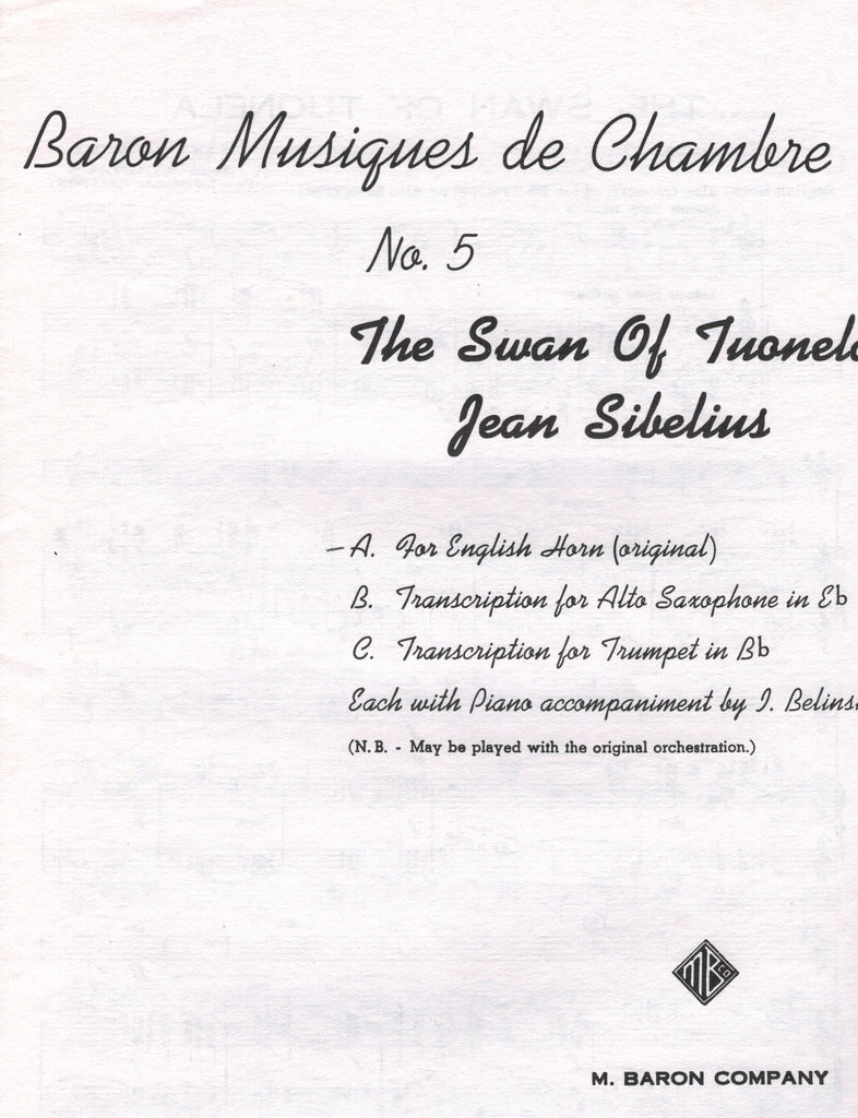 Sibelius - The Swan of Tuonela - English Horn and Piano