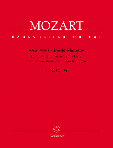 Mozart, ed. Fischer – Twelve Variations in C Major "Ah, vous dirai-je Maman", KV 265 (300e) – Piano
