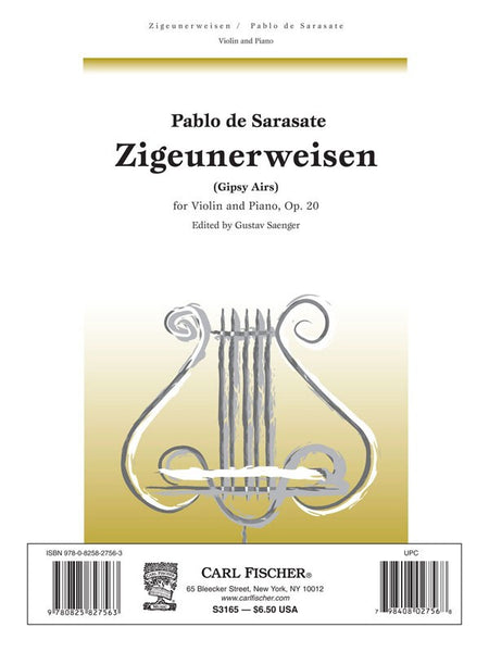 Sarasate - Zigeunerweisen, Op. 20 - Violin and Piano