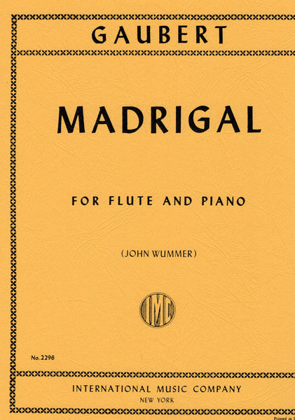 Gaubert, ed. Wummer - Madrigal - Flute and Piano