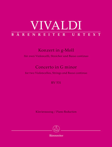 Vivaldi - Concerto in G Minor, RV 531 for 2 Cellos, Strings, and Basso Continuo - 2 Cellos, Piano
