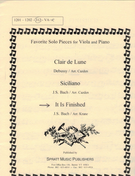 Bach, arr. Krane - It Is Finished from "St. John's Passion" - Viola (Cello) and Piano