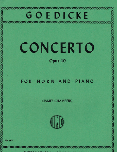 Goedicke, ed. Chambers - Concerto, Op. 40 - Horn and Piano