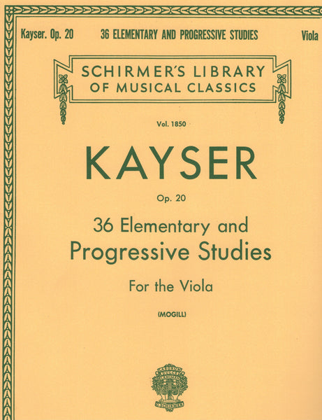 Kayser, ed. Mogill - 36 Elementary and Progressive Studies, Op. 20 - Viola Method