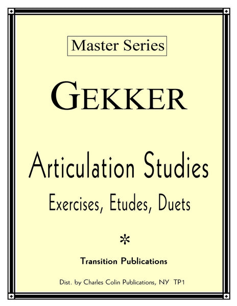 Gekker - Articulation Studies - Trumpet Method