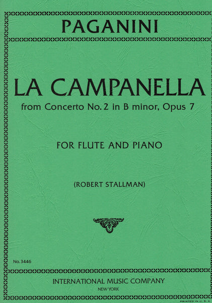 Paganini, ed. Stallman - La Campanella from "Concerto No. 2 in B Minor", Op. 7 - Flute and Piano