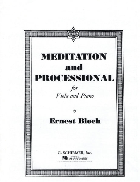 Bloch - Meditation and Processional - Viola and Piano