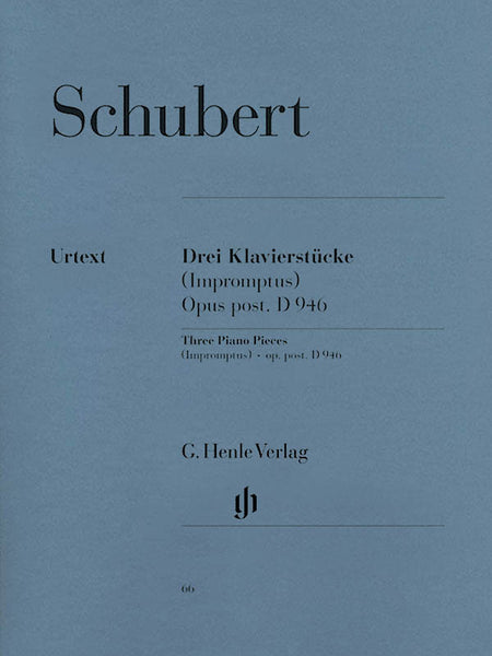 Schubert – 3 Piano Pieces (Impromptus, Op. Post D. 946) – Piano