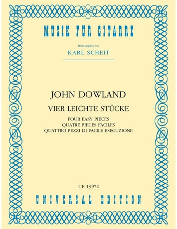 Dowland, tr. Scheit - 4 Easy Pieces for Guitar - Guitar