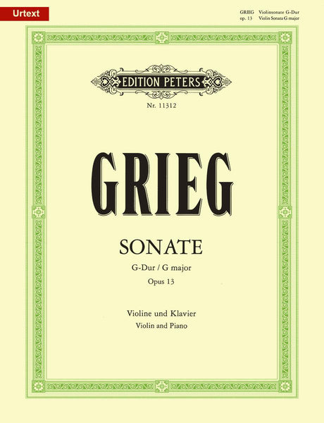 Grieg - Sonata No. 2 in G Major, Op. 13 (Urtext) - Violin and Piano