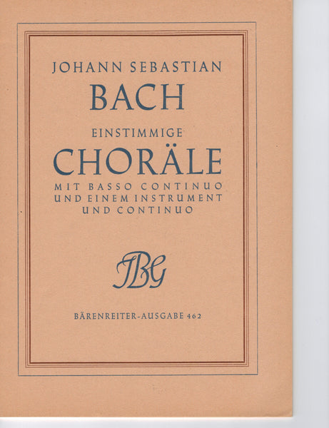 Bach, ed. Reinhart - Einstimmige Chorale, Vol. 1 - Voice and Instrument
